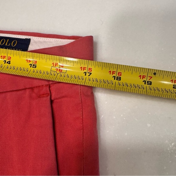 NWT Men Ralph Lauren Polo Logo Chino Slim Fit Flat Front Pants Sz 34x32 Red - Picture 7 of 12
